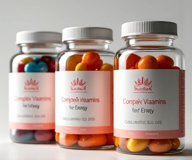 Bottles of complex vitamins for energy